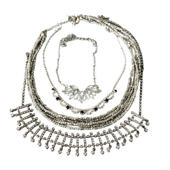 Rhinestone Silver Tone 53 Pieces Vtge to Now Necklaces Bracelets Earrings Broch - Picture 9 of 16